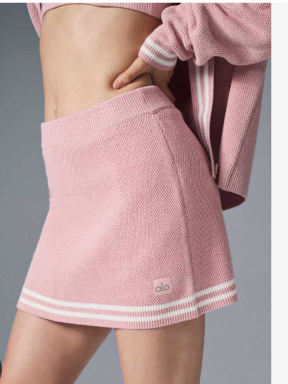 LIKE NEW ALO Tennis Club Sweater Knit Skirt, Ballet Pink, size XS
